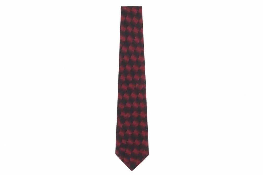 Pierre Cardin Men's Red Check Silk Tie