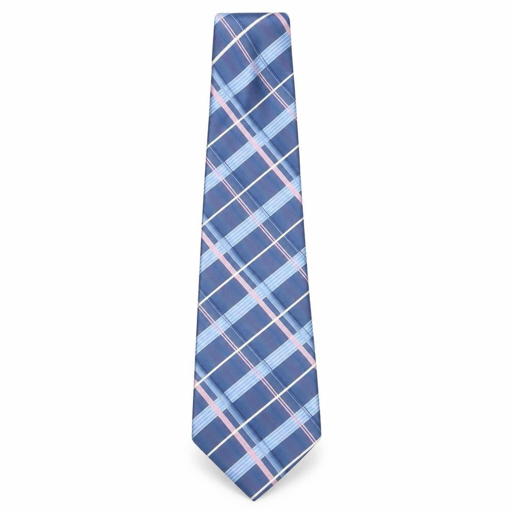 Jeff Banks Men's Blue Silk Checked Tie