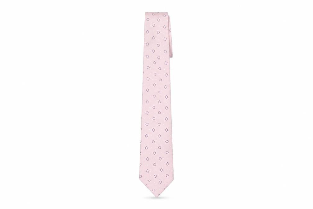 Van Heusen Men's Pink Geometric Silk Tie One Size