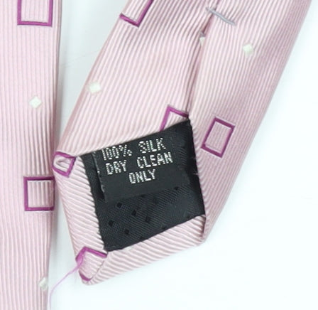 Van Heusen Men's Pink Geometric Silk Tie One Size