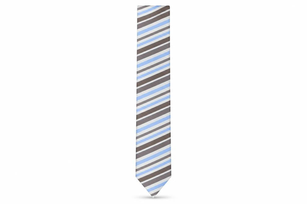 Austin Reed Men's Brown Blue Striped Silk Tie