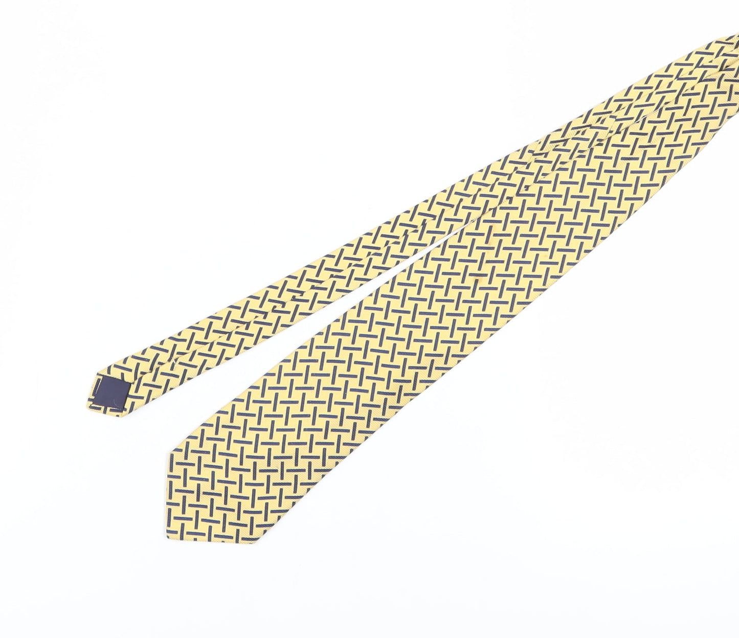 Jules B Men’s Yellow Blue Geometric Silk Tie