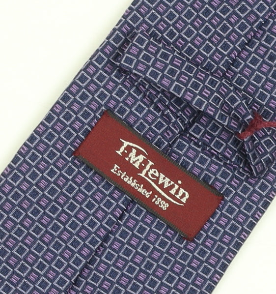 T.M. Lewin Purple Geometric Silk Tie for Men - One Size