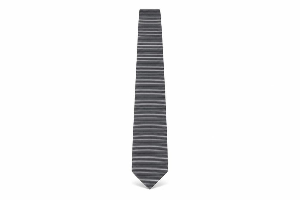 Jeff Banks Men's Grey Striped Silk Tie