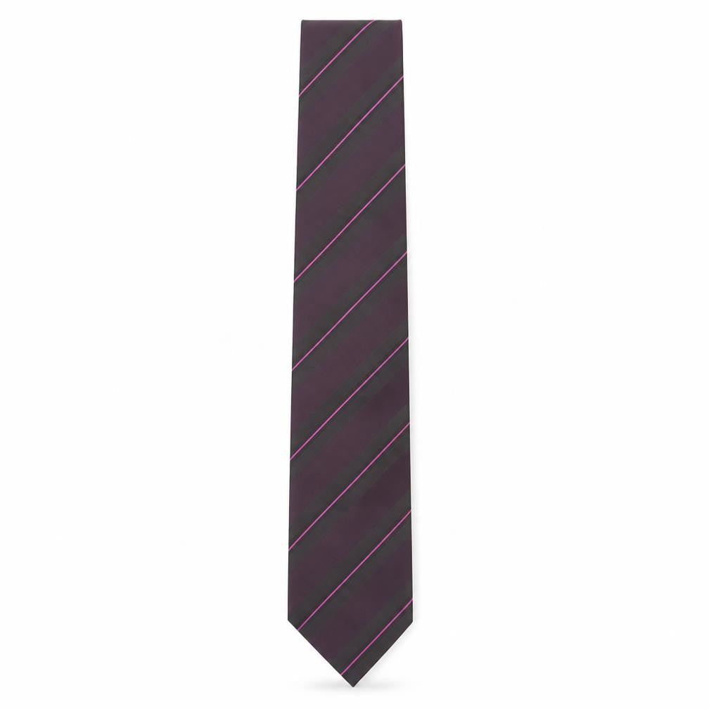 Thomas Nash Men's Purple Striped Polyester Tie