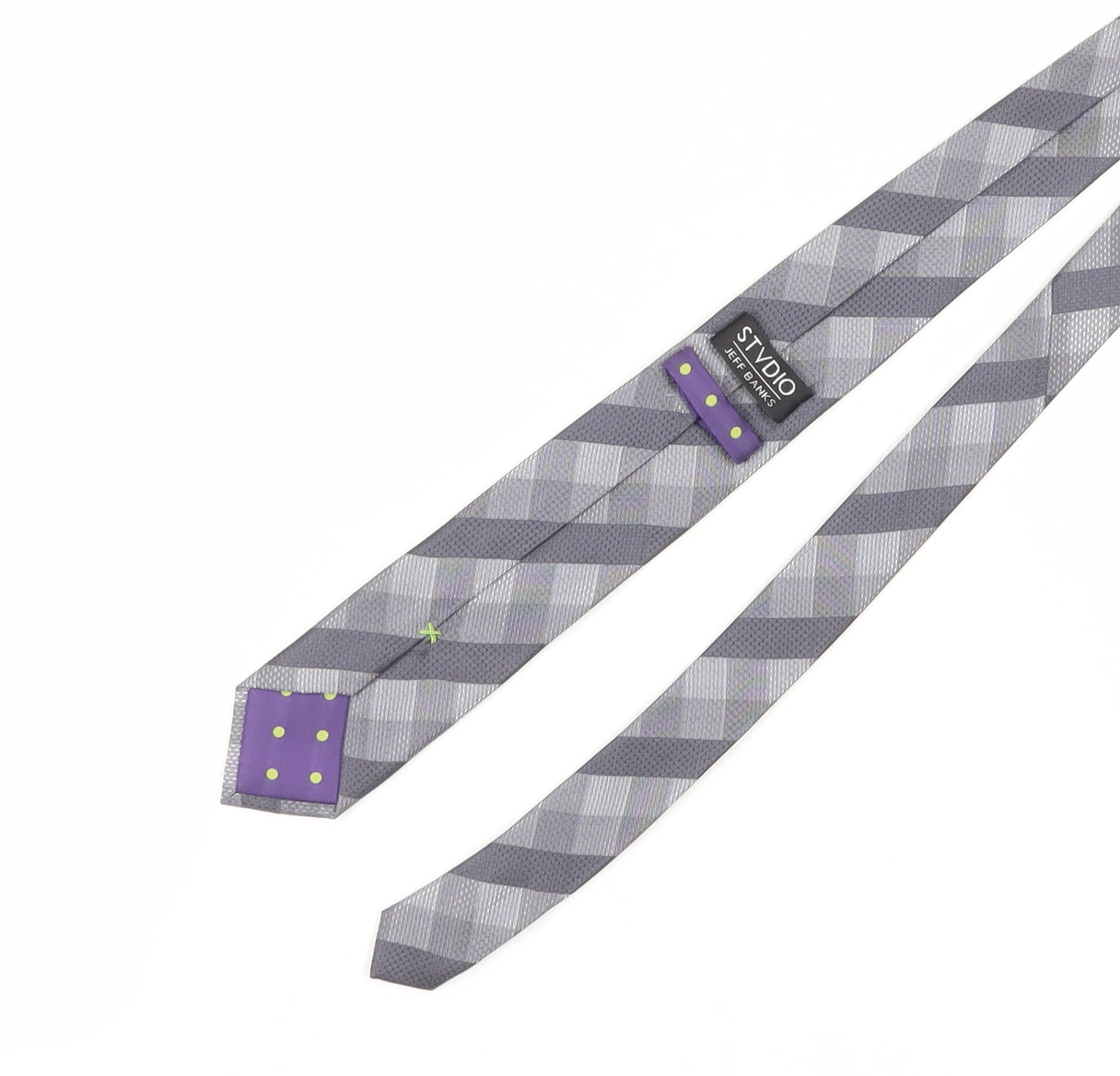 Stvdio Jeff Banks Men's Grey Designer Tie, One Size