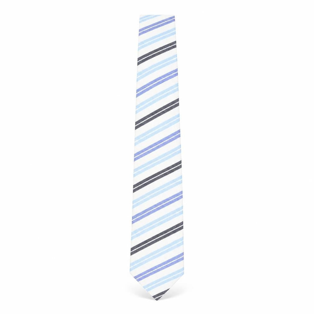 Dehavilland Men's Blue Striped Silk Tie One Size