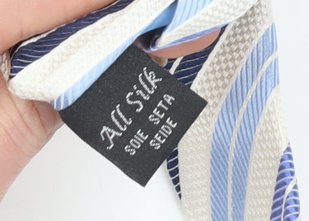 Dehavilland Men's Blue Striped Silk Tie One Size