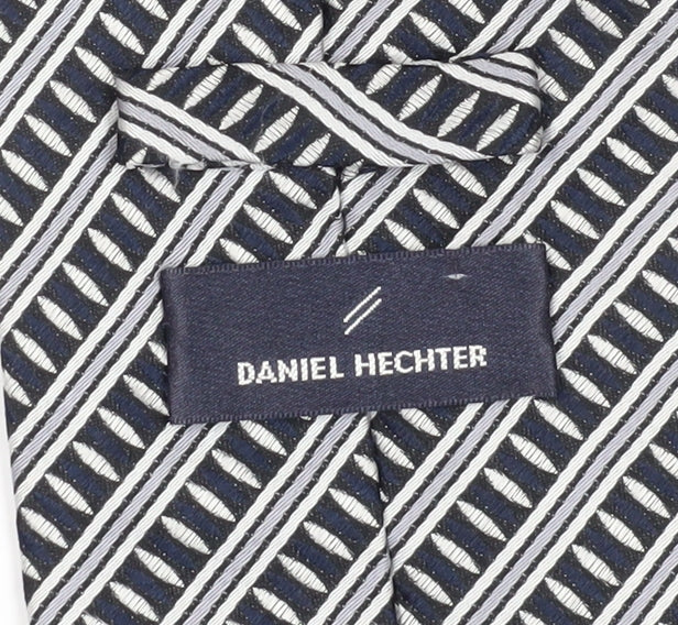 Daniel Hechter Men's Black & White Slim Tie