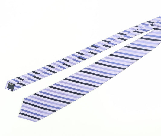 Dehavilland Men's Purple Striped Silk Tie