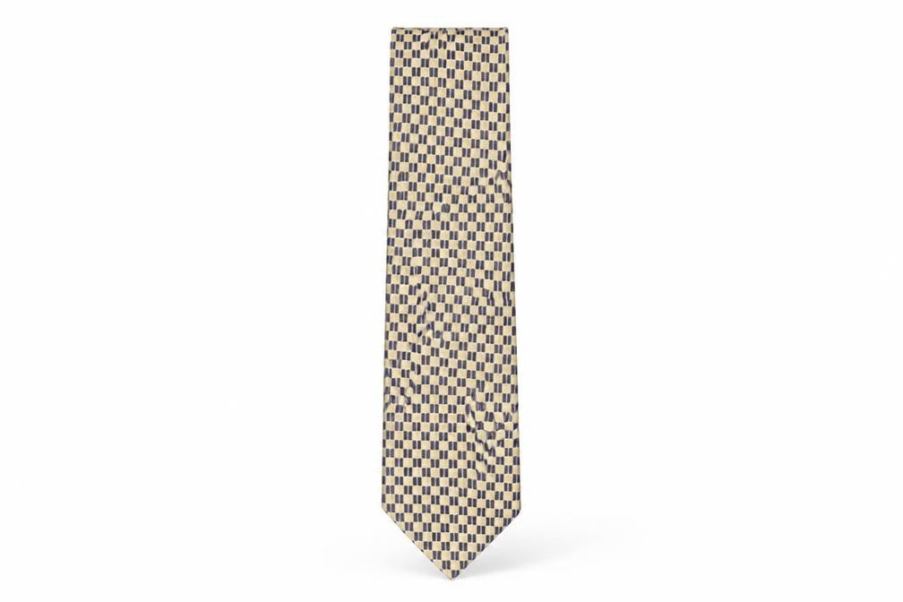 Moss Men's Beige Check Silk Tie One Size