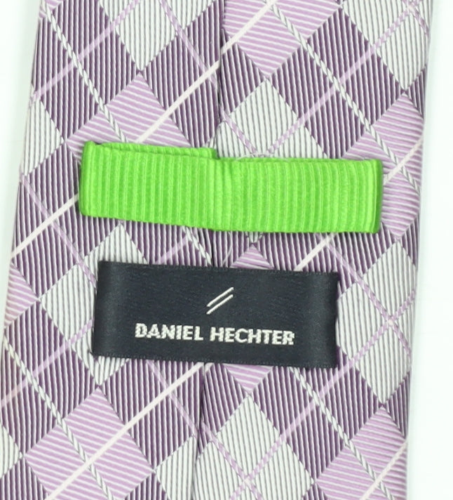 Daniel Hechter Men's Purple Check Silk Tie One Size