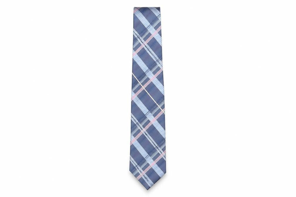 Jeff Banks Men's Blue Silk Plaid Tie