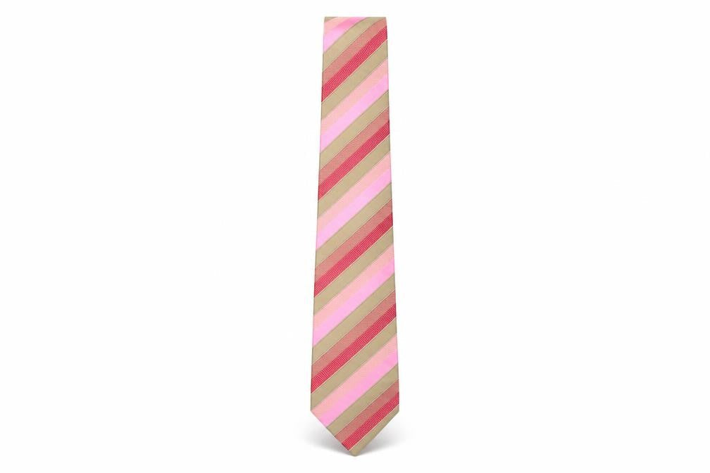 Jeff Banks Men's Pink Striped Silk Tie