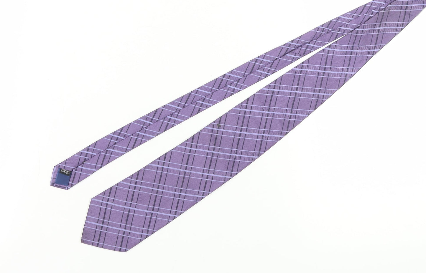 Baumler Men's Purple Check Silk Tie
