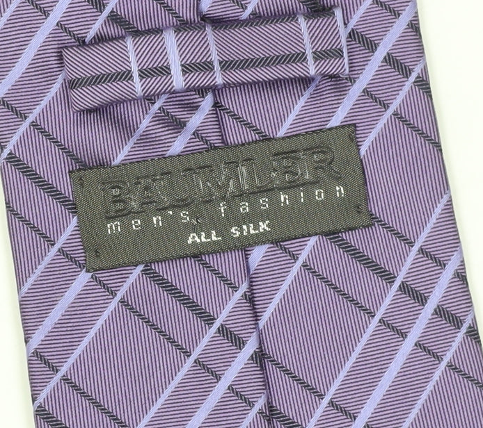 Baumler Men's Purple Check Silk Tie