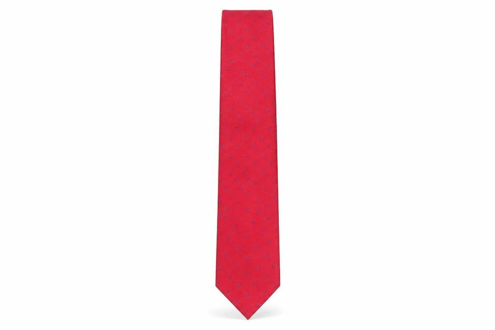 T.M.Lewin Men's Red Polka Dot Silk Tie