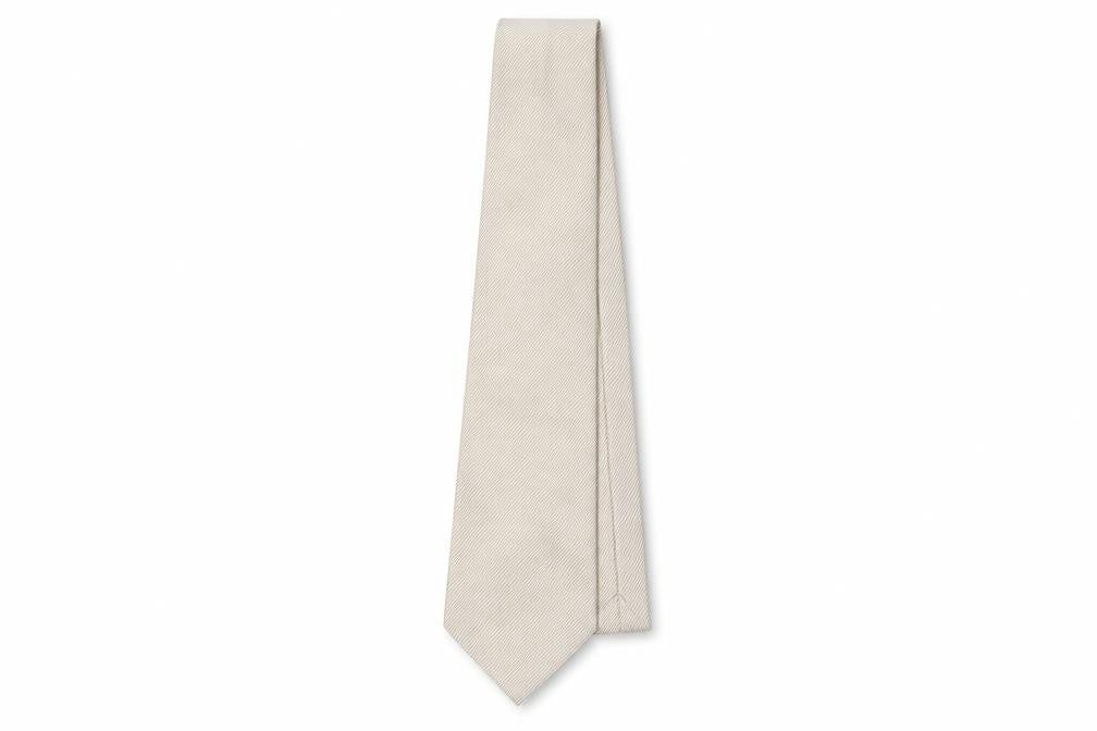 Thomas Nash Men’s Beige Silk Striped Tie