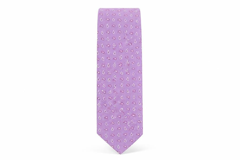 TM Lewin Men's Purple Paisley Silk Tie One Size
