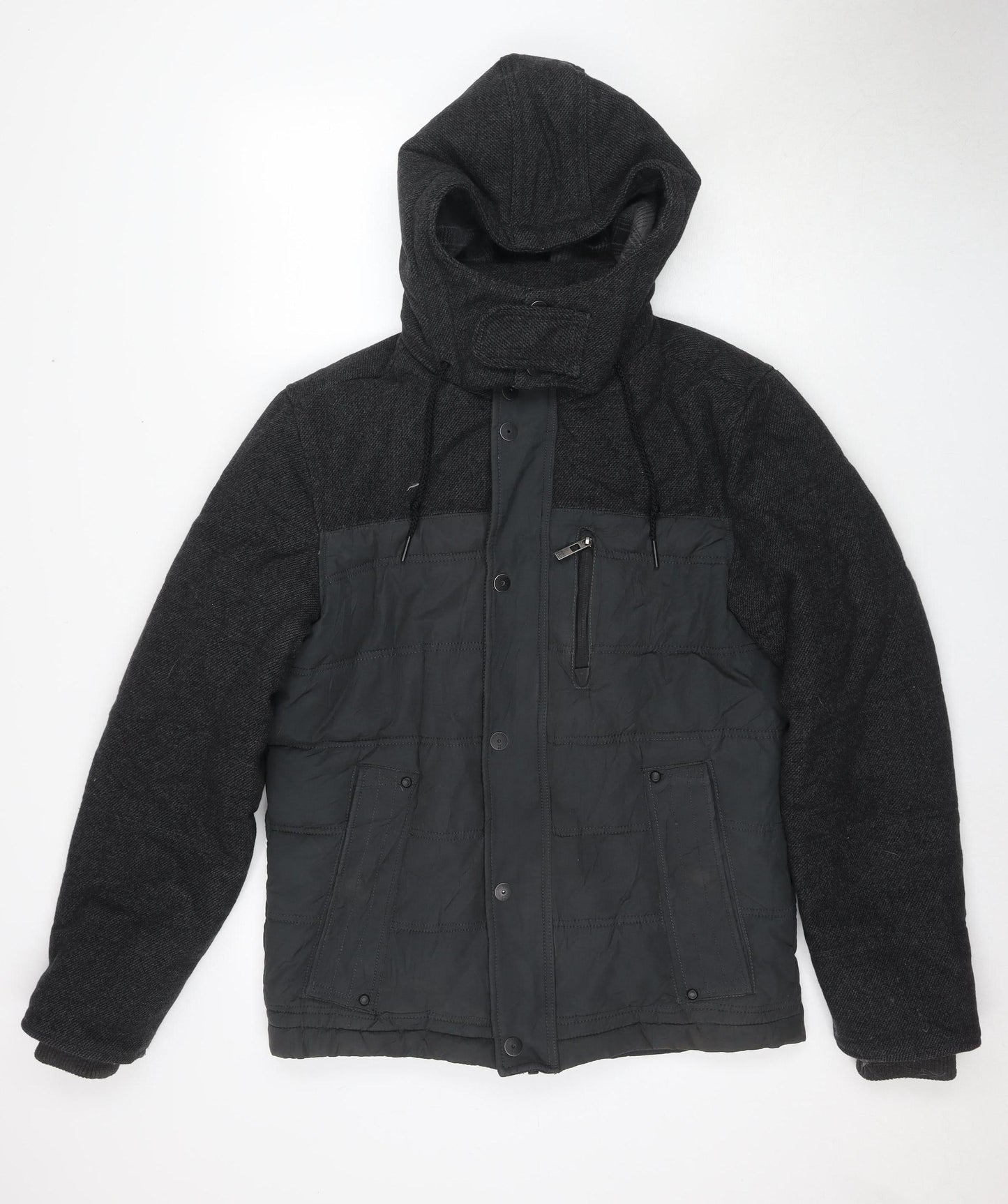 Next Men's Black Hooded Jacket Size S, Cotton Blend