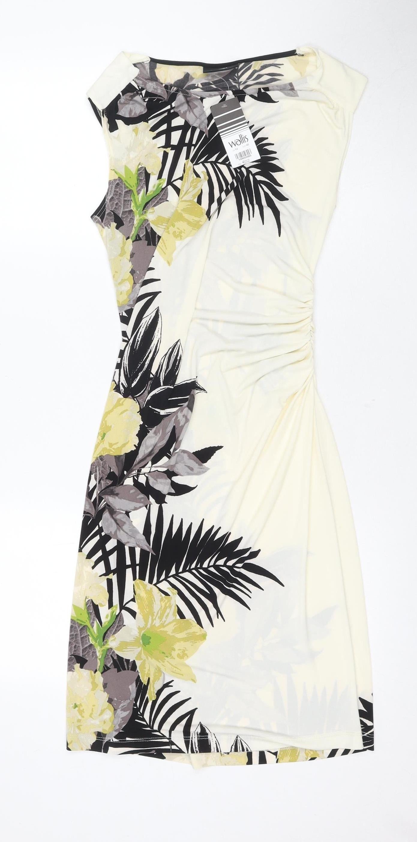 Wallis Women's Floral Bodycon Dress, Size 12, Multicoloured