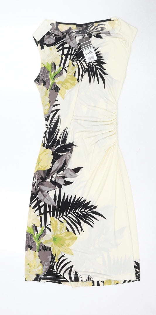 Wallis Women's Floral Bodycon Dress, Size 12, Multicoloured