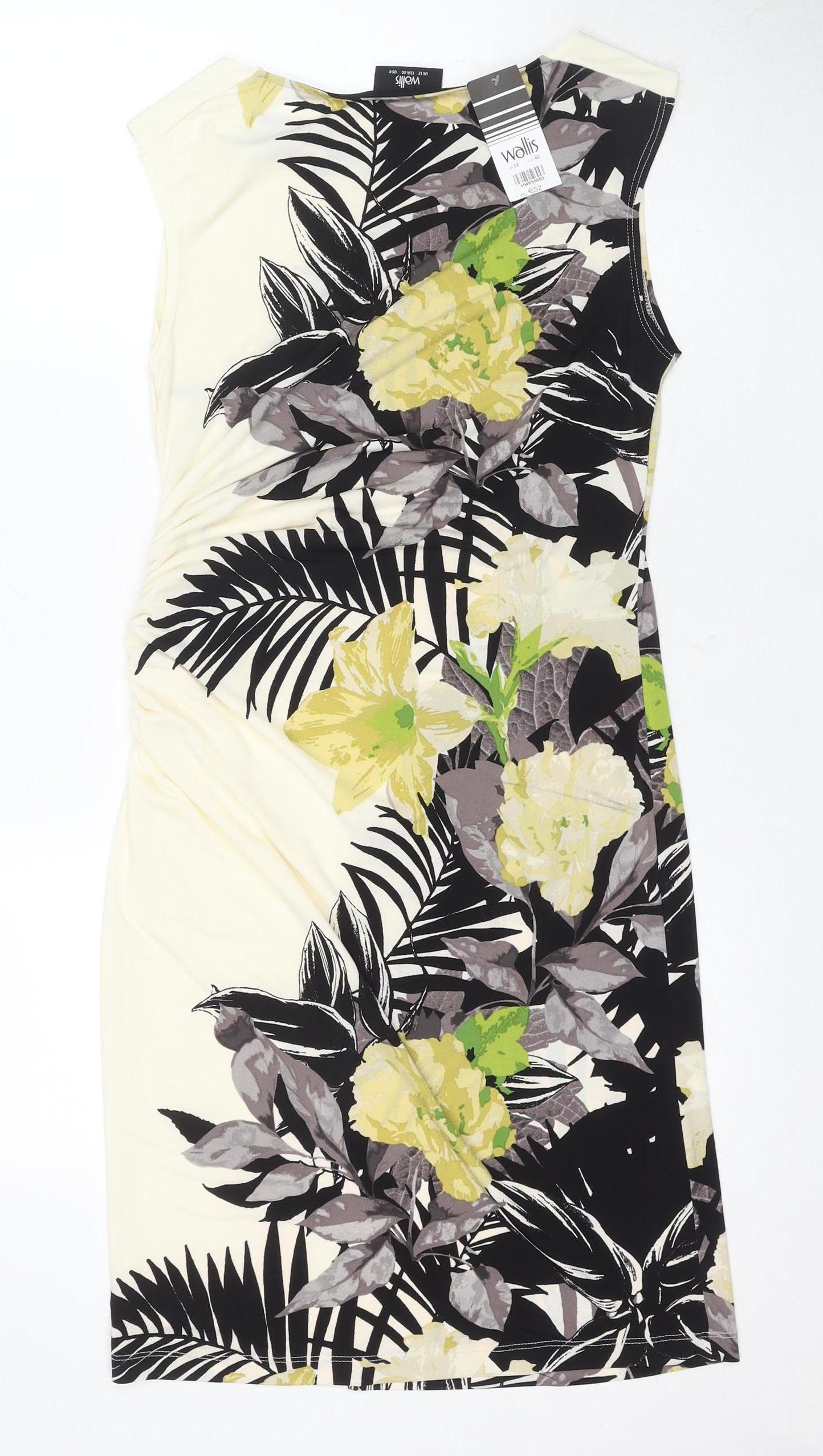 Wallis Women's Floral Bodycon Dress, Size 12, Multicoloured