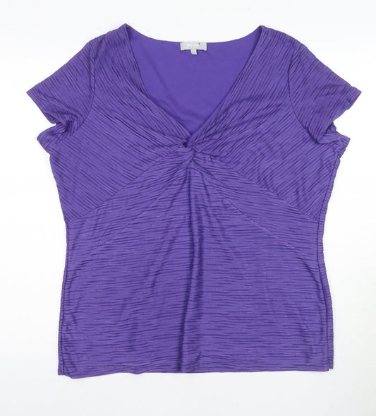 Per Una Women's Purple V-Neck T-Shirt Size 2