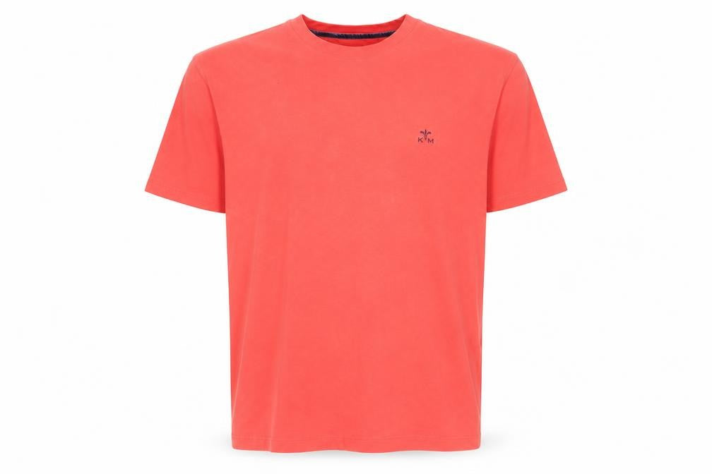Kurt Muller Men’s Red Cotton T-Shirt, L, Solid Logo