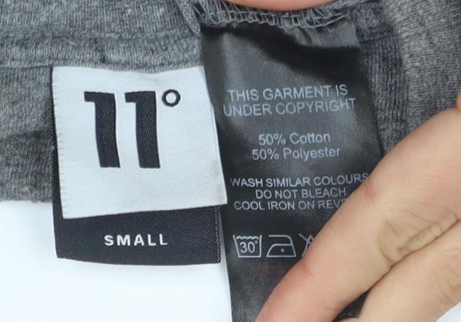 11 Degrees Grey Men's S T-Shirt, Logo, Crew Neck, Short Sleeve