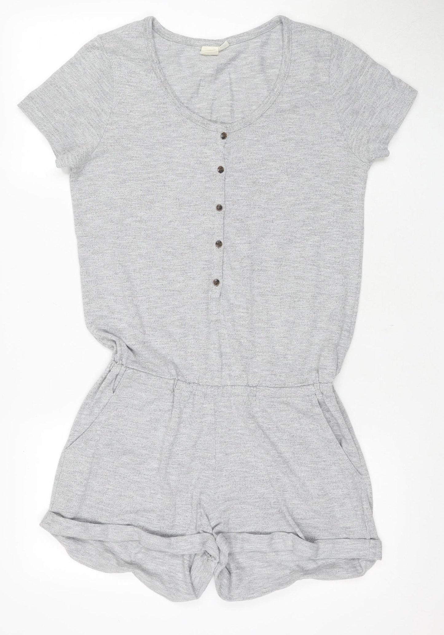 Roxy Women's Grey M Playsuit with Button Accent