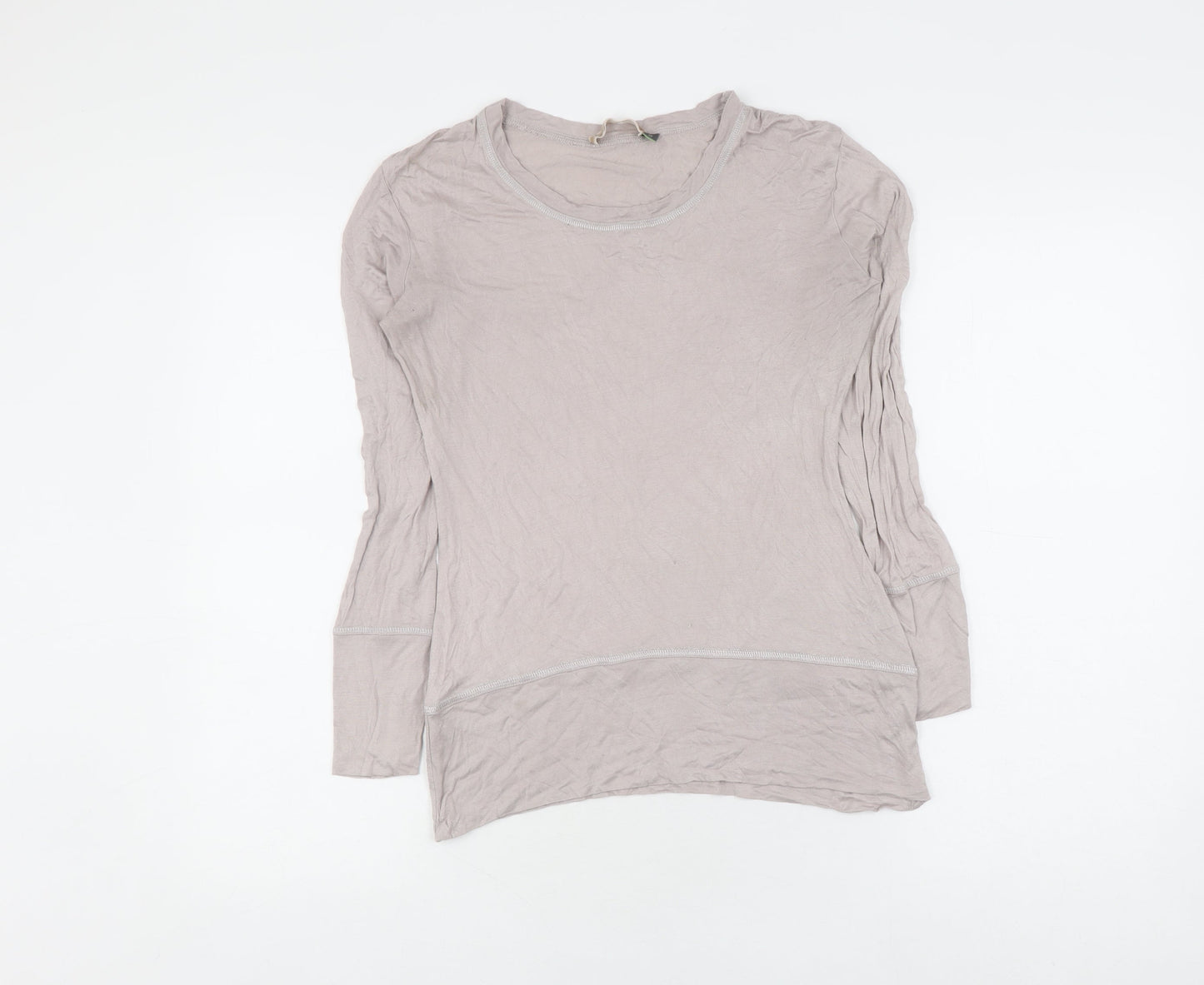 Velvet Women Beige Long Sleeve Basic T-Shirt Size 10
