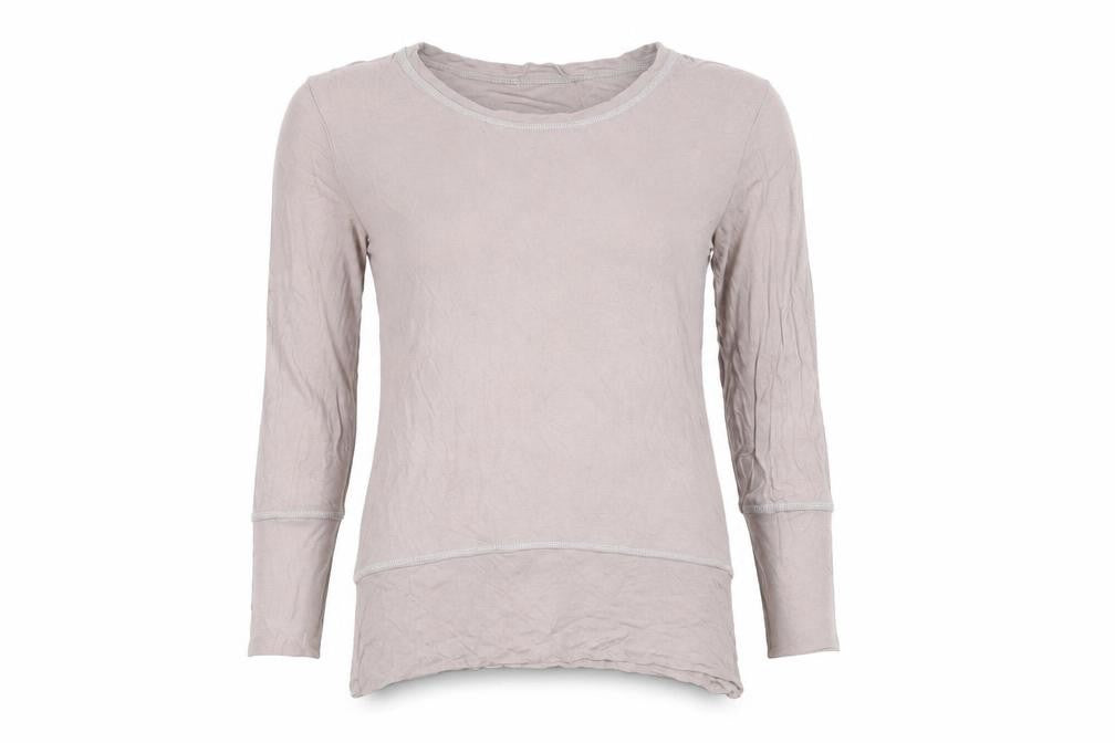 Velvet Women Beige Long Sleeve Basic T-Shirt Size 10