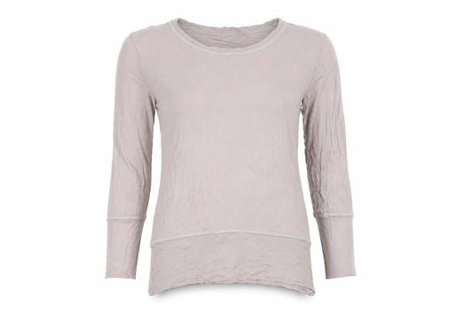Velvet Women Beige Long Sleeve Basic T-Shirt Size 10