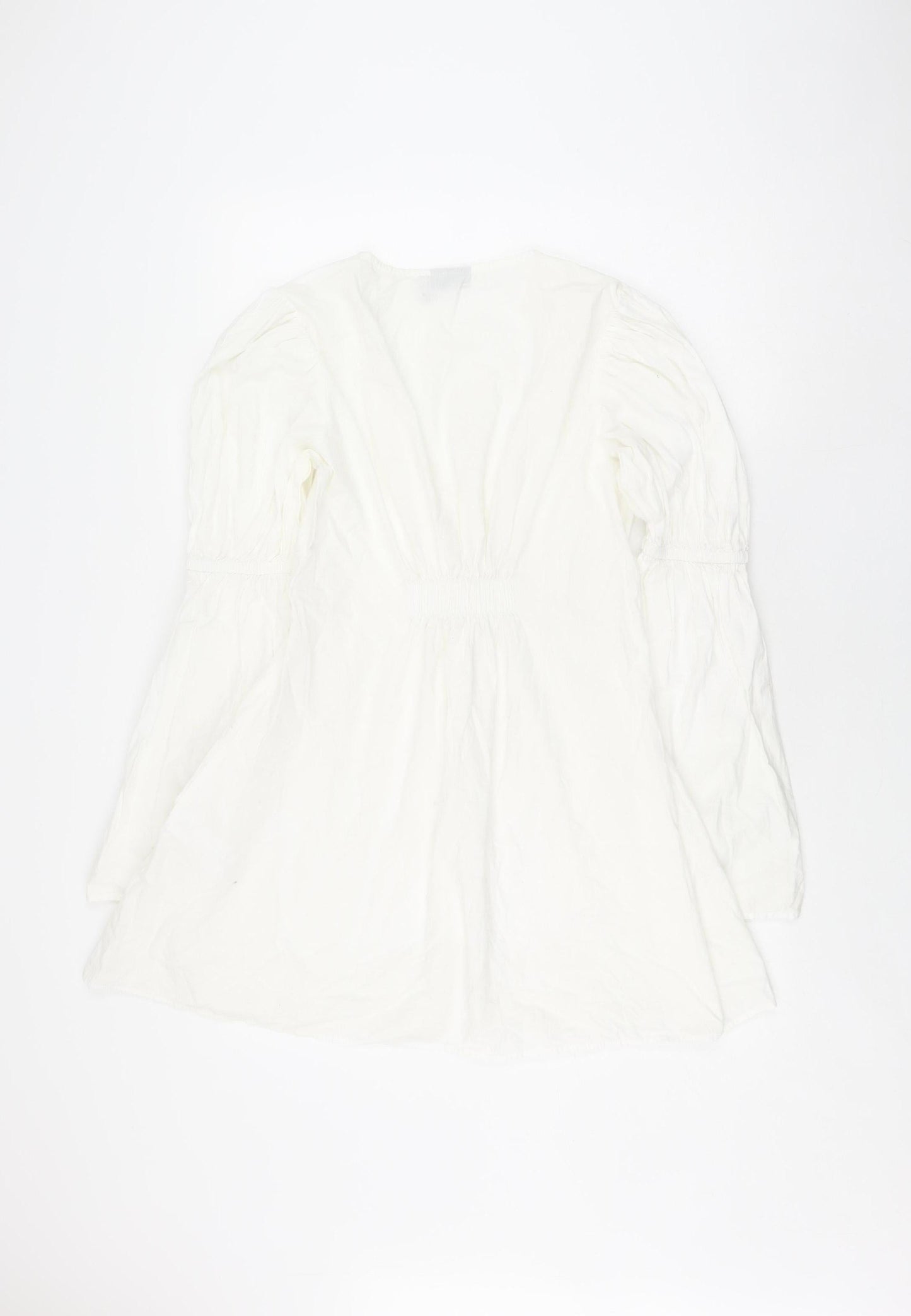 ASOS DESIGN Women's White V-Neck Shirt Dress Size 8