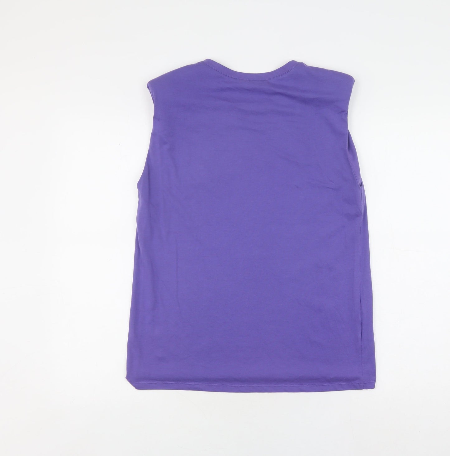 Massimo Dutti Women's Purple Cotton Tank Top, Size S