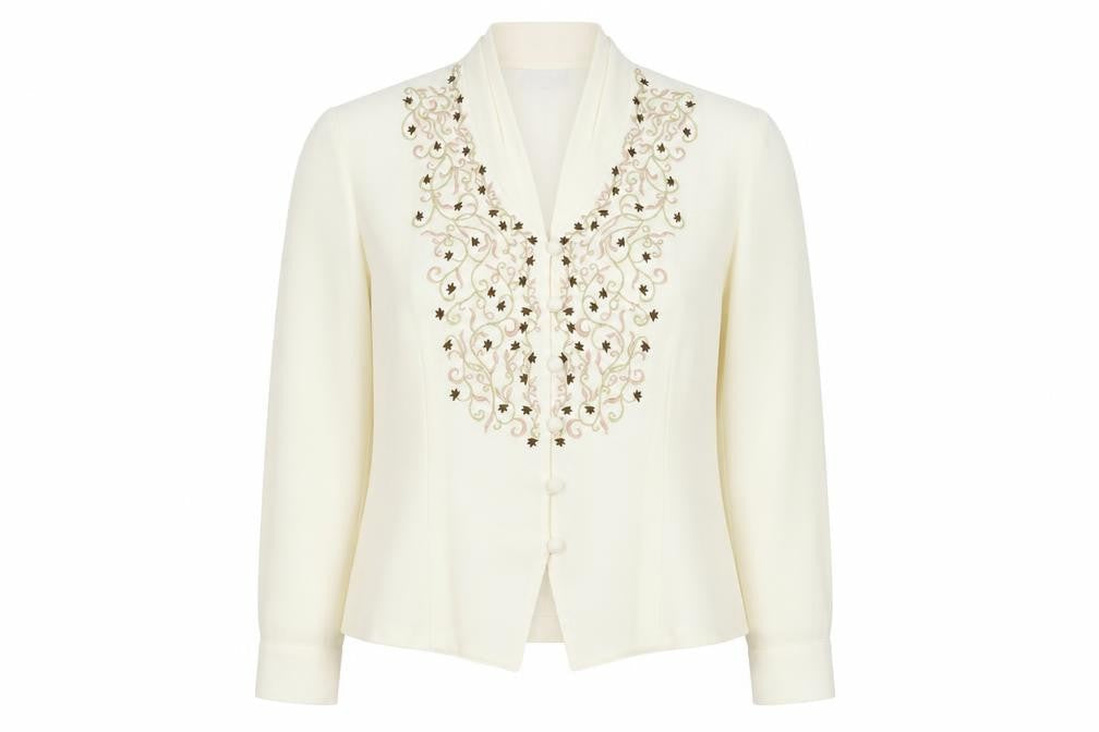 Eastex Women's Ivory Embroidered Tunic Blouse Size 12