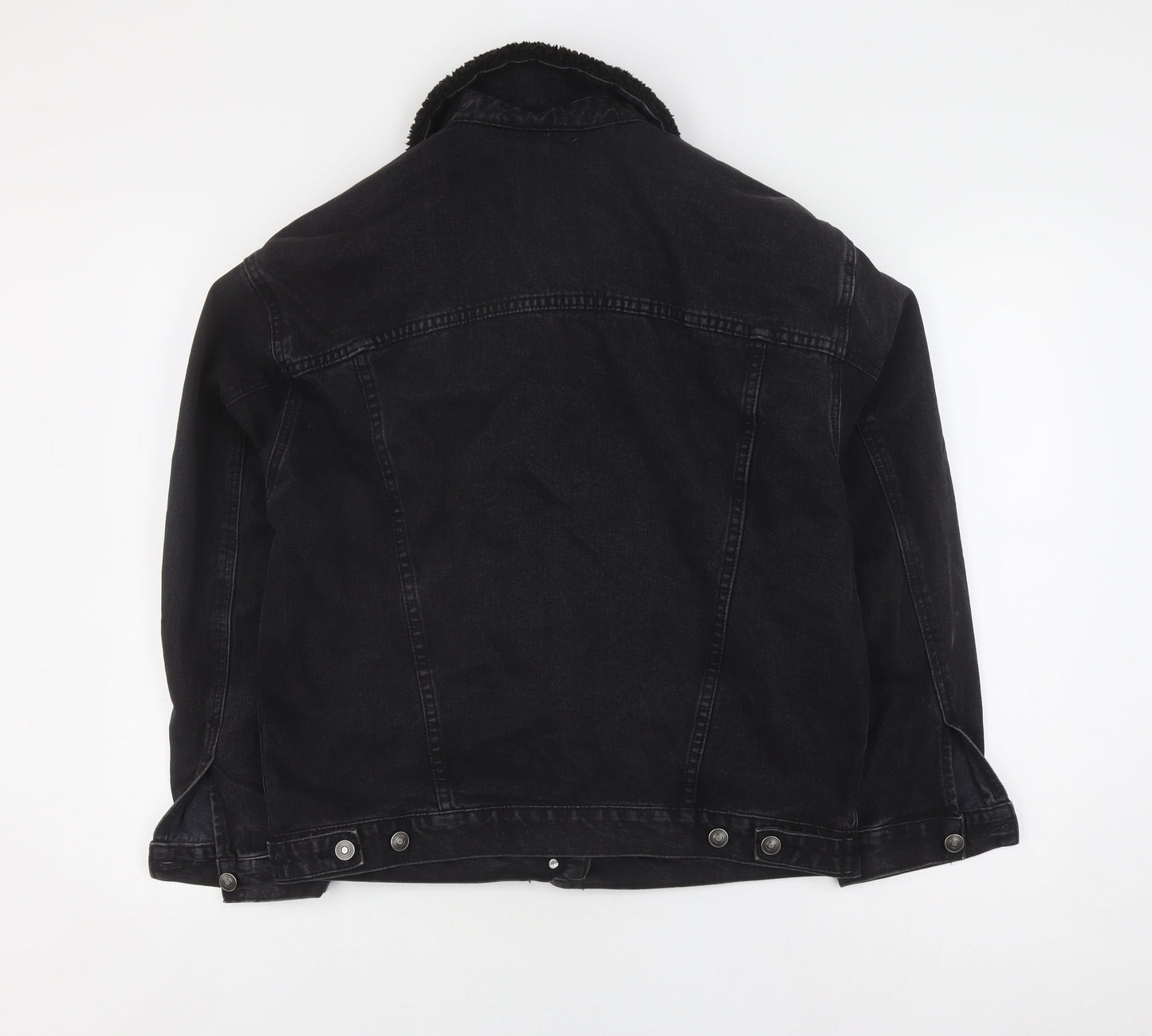 ASOS Women's Black Denim Jacket Size 10 Button Casual