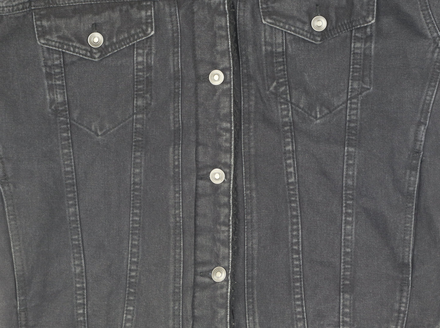 ASOS Women's Black Denim Jacket Size 10 Button Casual