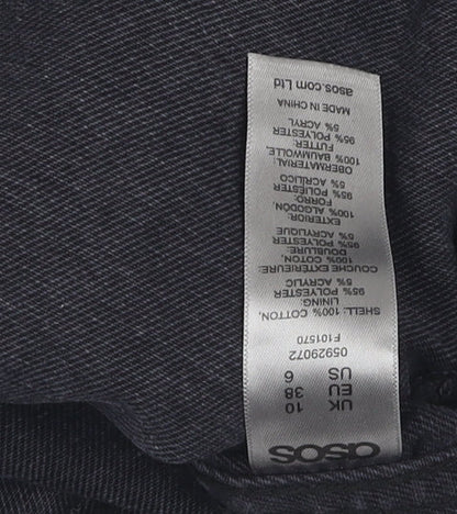 Additional view of ASOS Women's Black Denim Jacket, size 10, Button Casual