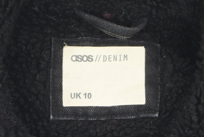 Additional view of ASOS Women's Black Denim Jacket, size 10, Button Casual