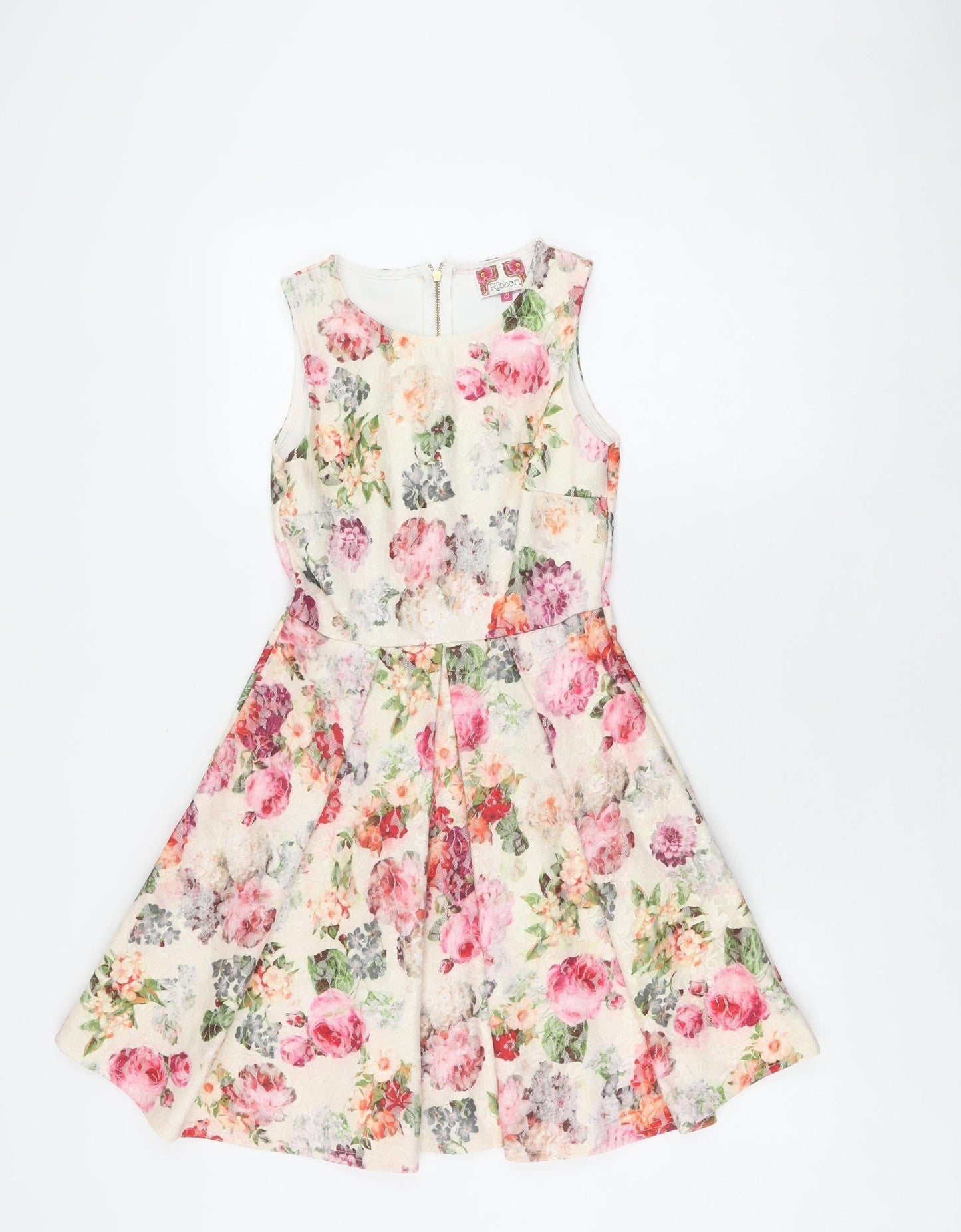 Ribbon Women's Floral A-Line Dress Multicoloured Size 8