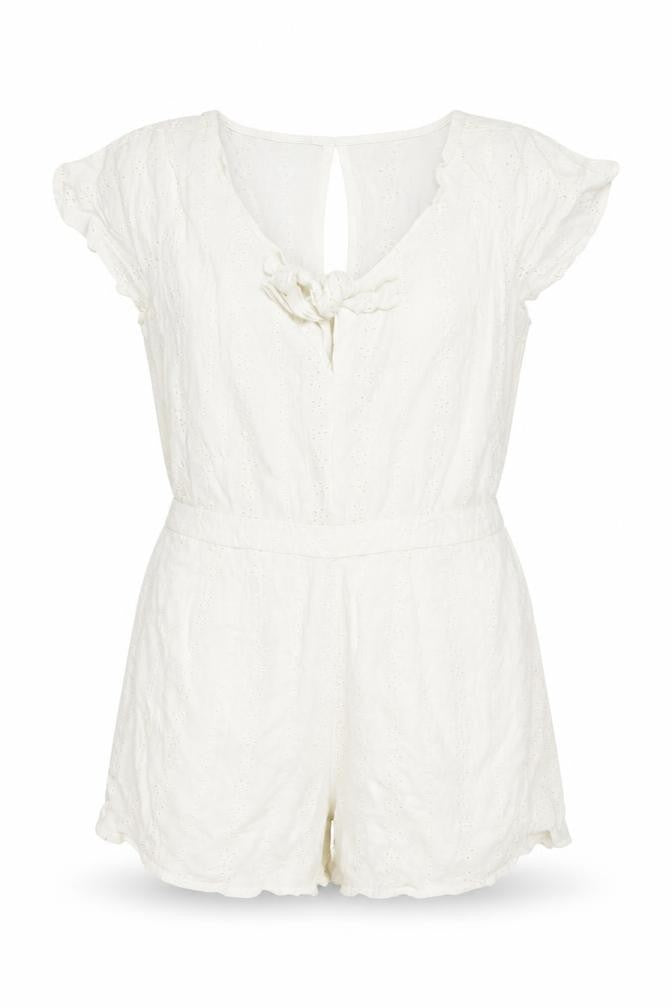 Hollister Women's White Sleeveless Playsuit, M