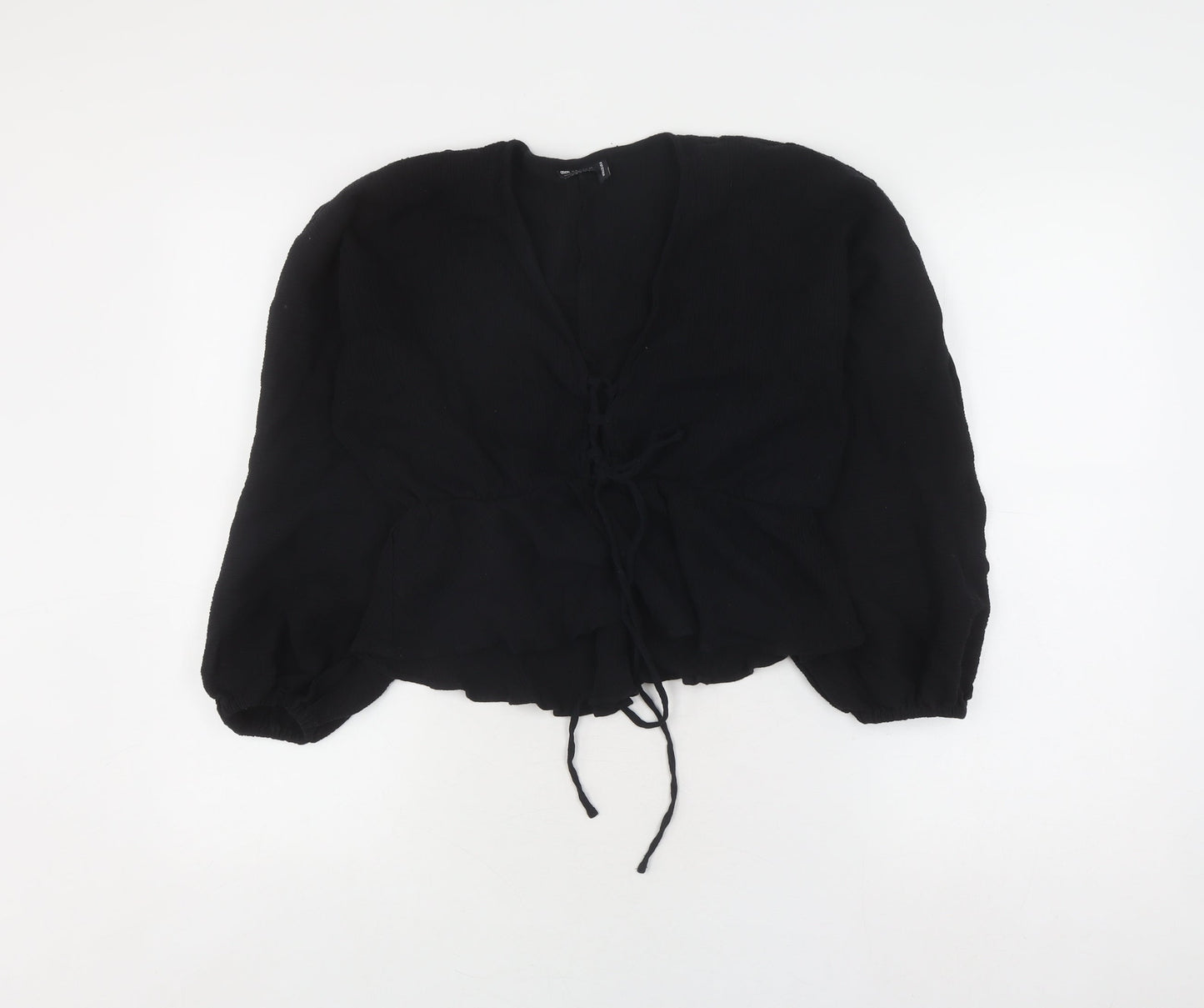 ASOS Women's Black Blouse, Size 10, Relaxed V-Neck