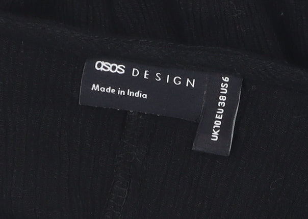 ASOS Women's Black Blouse, Size 10, Relaxed V-Neck