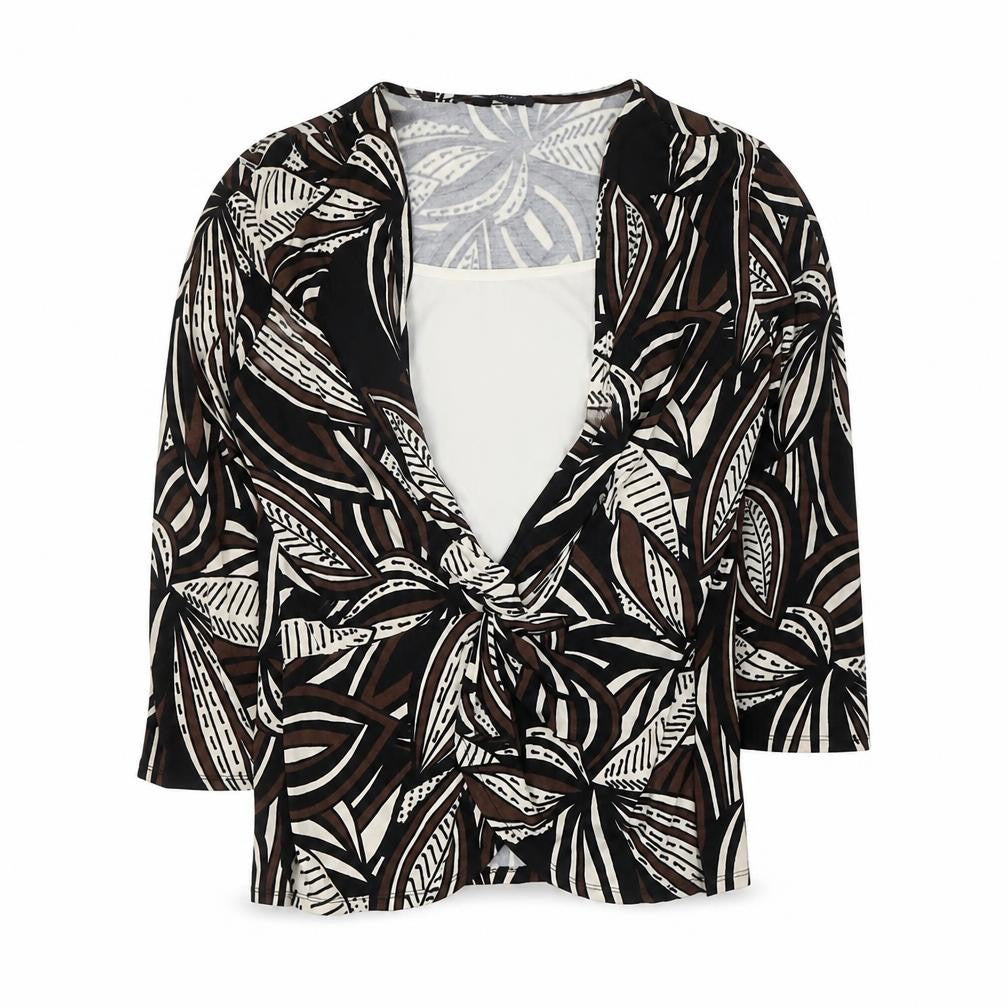 Windsmoor Women's Black Floral V-Neck Top, M