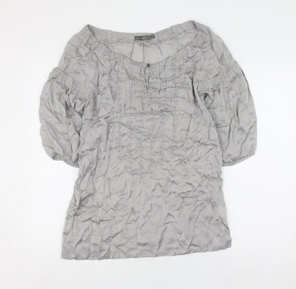 Mint Velvet Women's Grey Balloon Sleeve Top