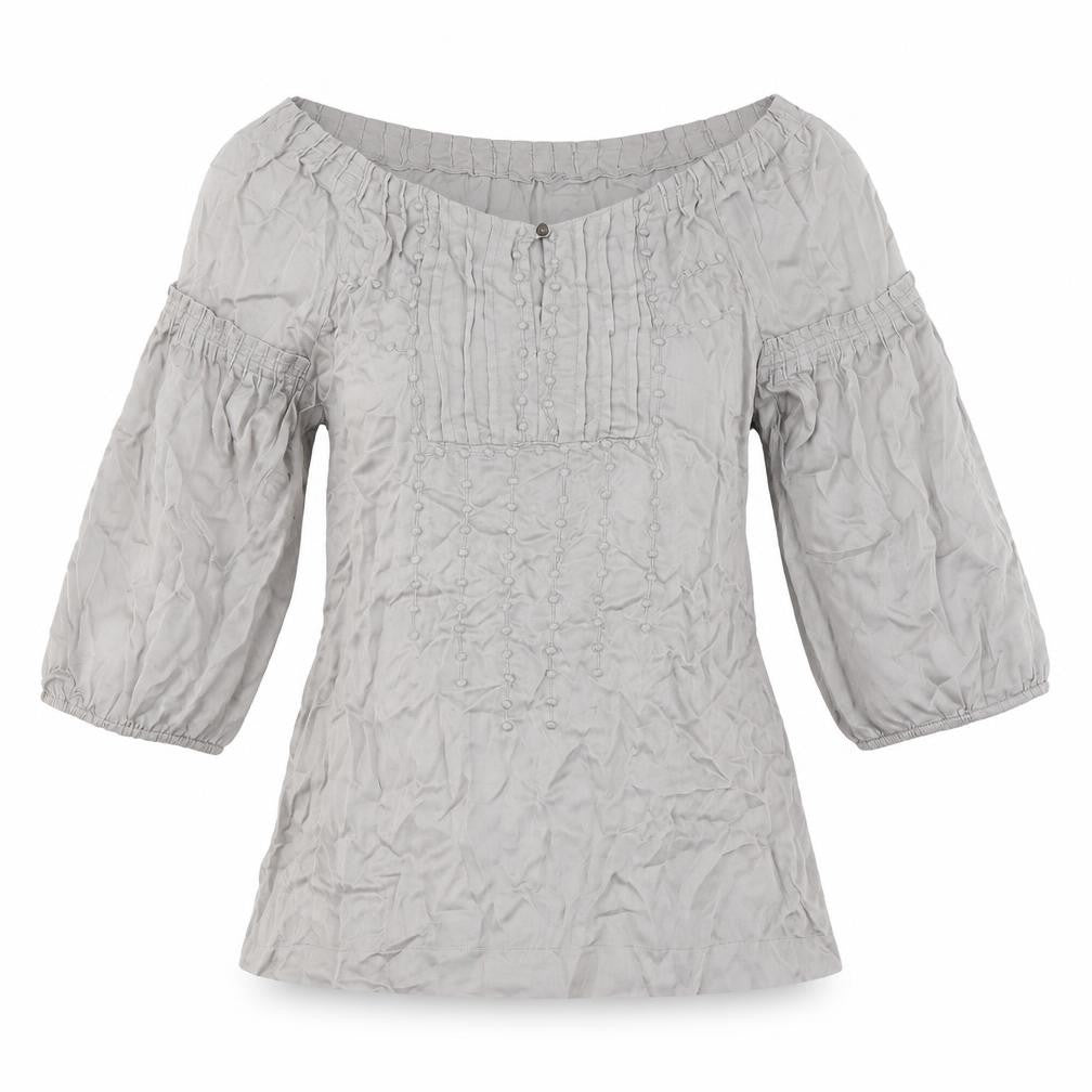 Mint Velvet Women's Grey Balloon Sleeve Top
