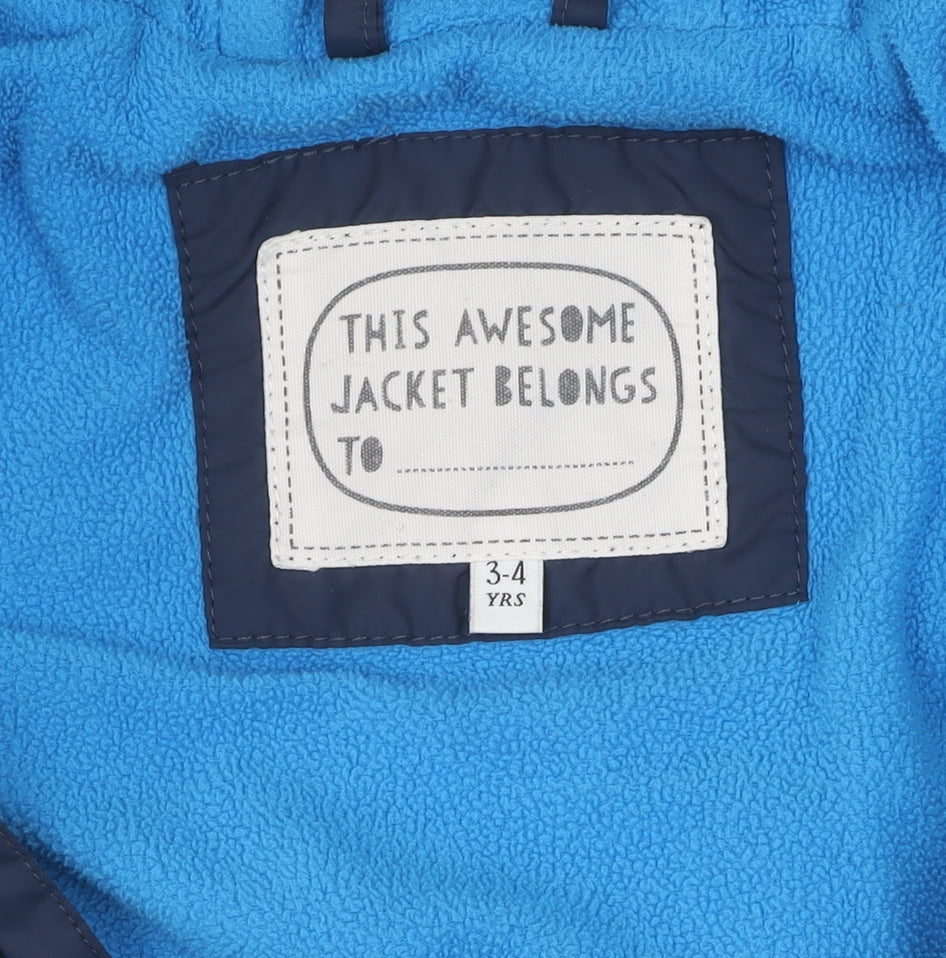 Marks and Spencer Boys Blue Puffer Jacket 3-4 Years Winter