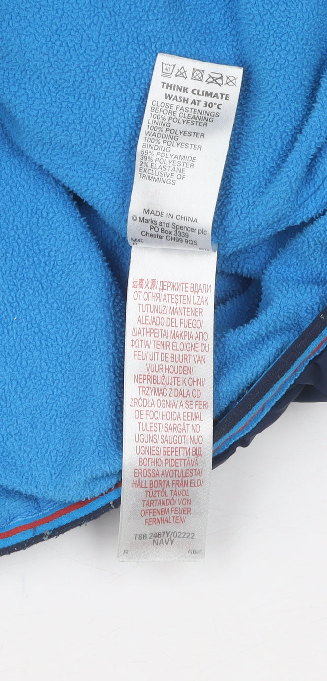 Marks and Spencer Boys Blue Puffer Jacket 3-4 Years Winter
